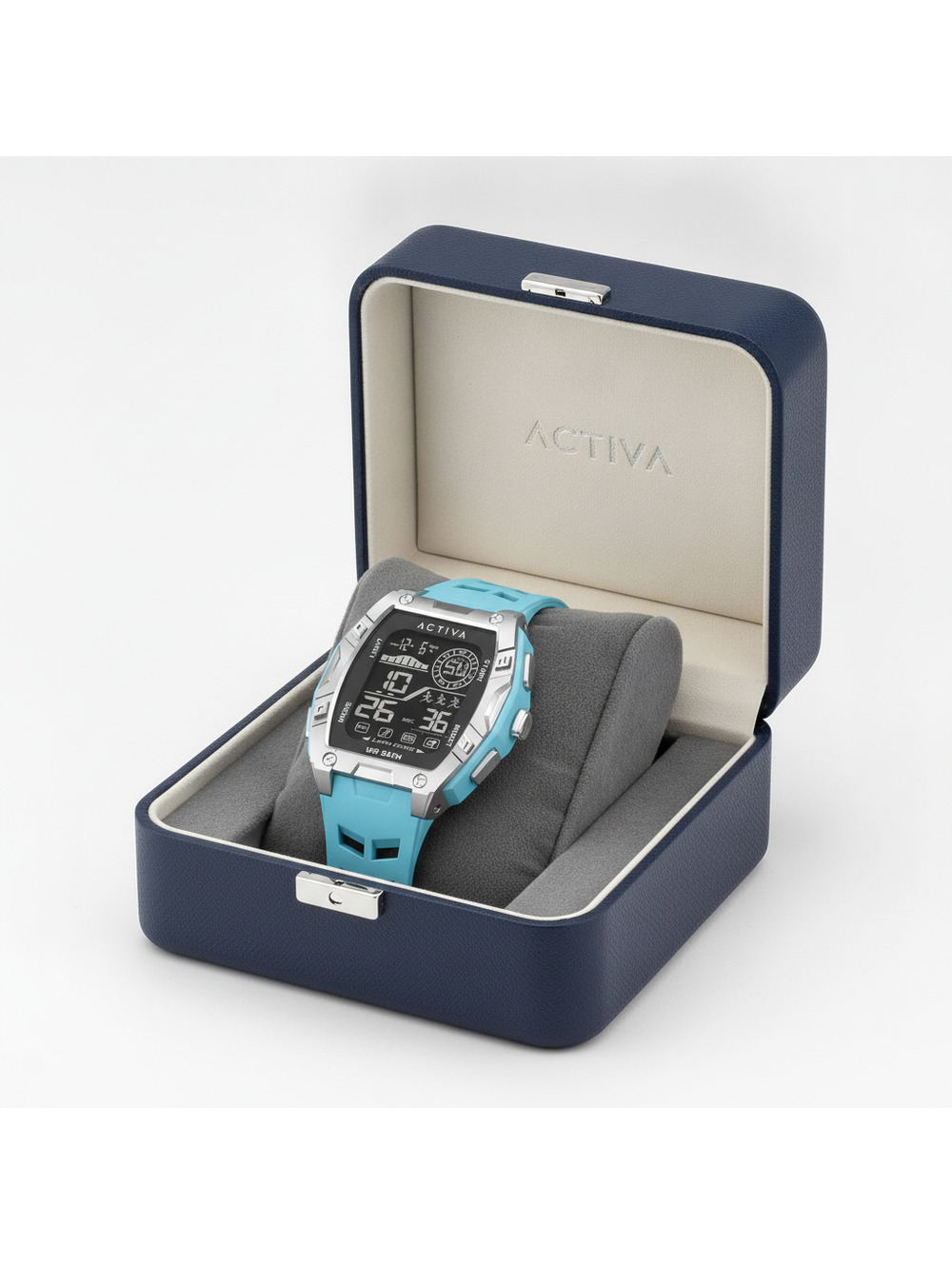 Activa Zalix X Invicta Digital Men's Watch - 46mm, Light Blue (ACW8130-002)